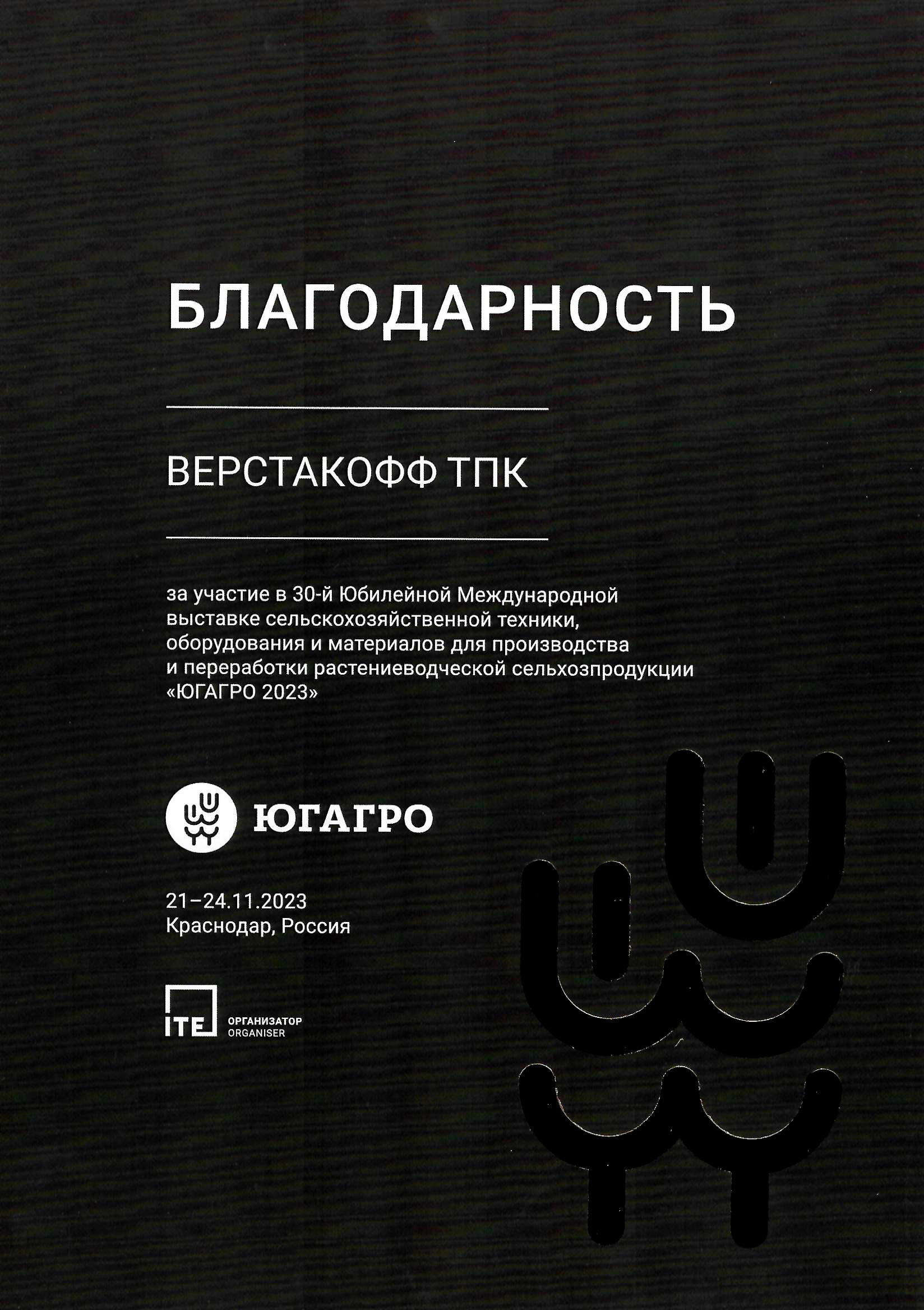 Благодарственное письмо 10